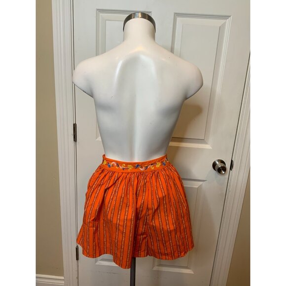 Caroline Constas Orange Teagen Embroidered Toile Culotte Shorts Striped, Size XS - Picture 6 of 8